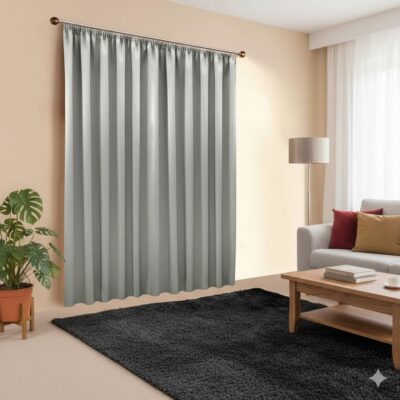 Verdunkelungsvorhang & Übergardine nach Maß (XXL) in Light Grey