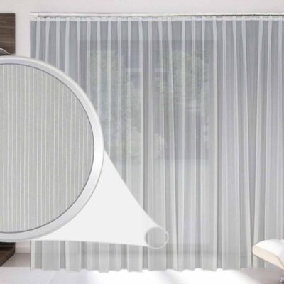 Gardine nach Maß, Design: "Stripe", Automatik-Faltenband (1:2,5)