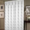 Weiße Gardine nach Maß „Wave“ – Scherli-Voile in Silber