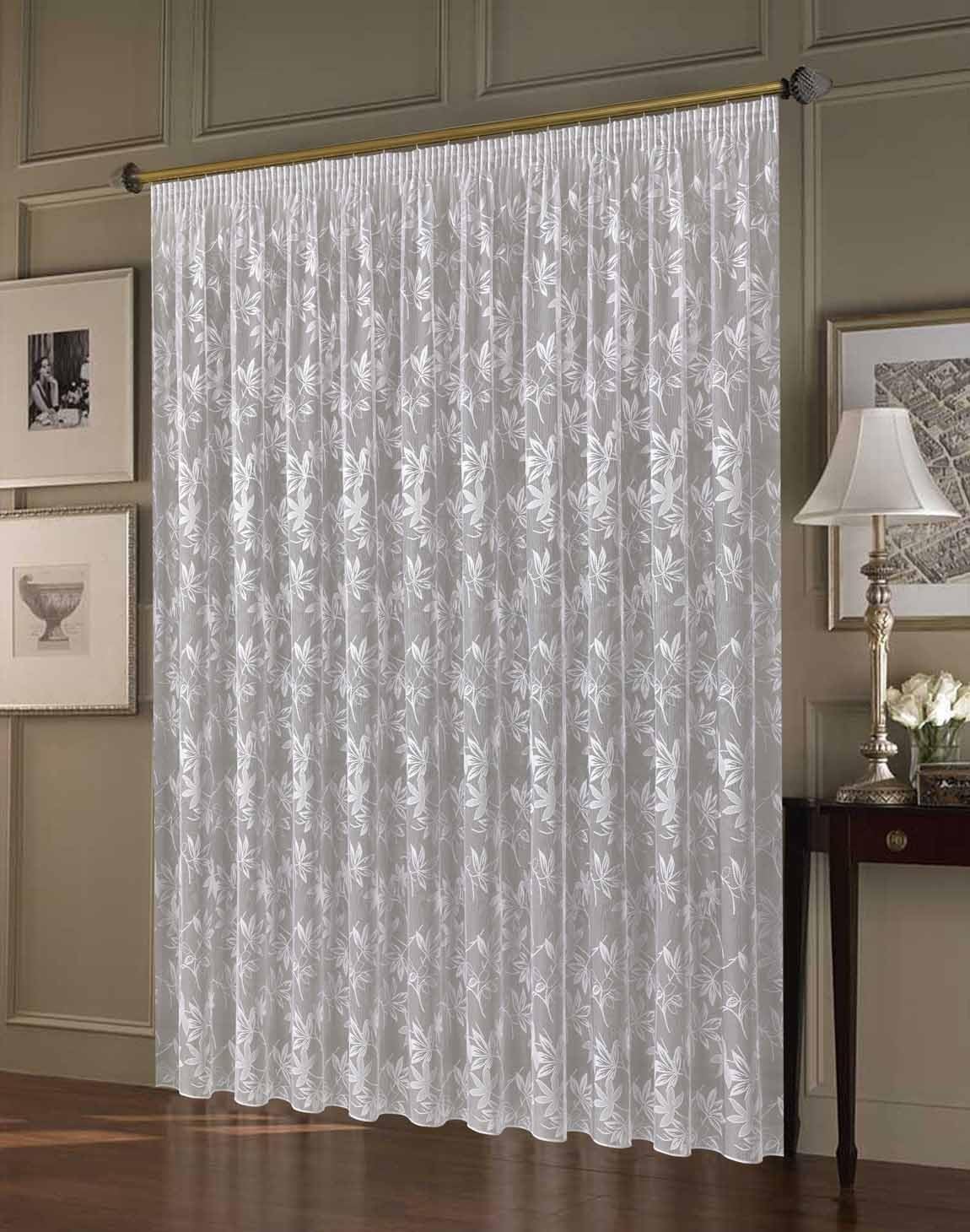 Weiße Jacquard Store Gardine nach Maß “Pompei“
