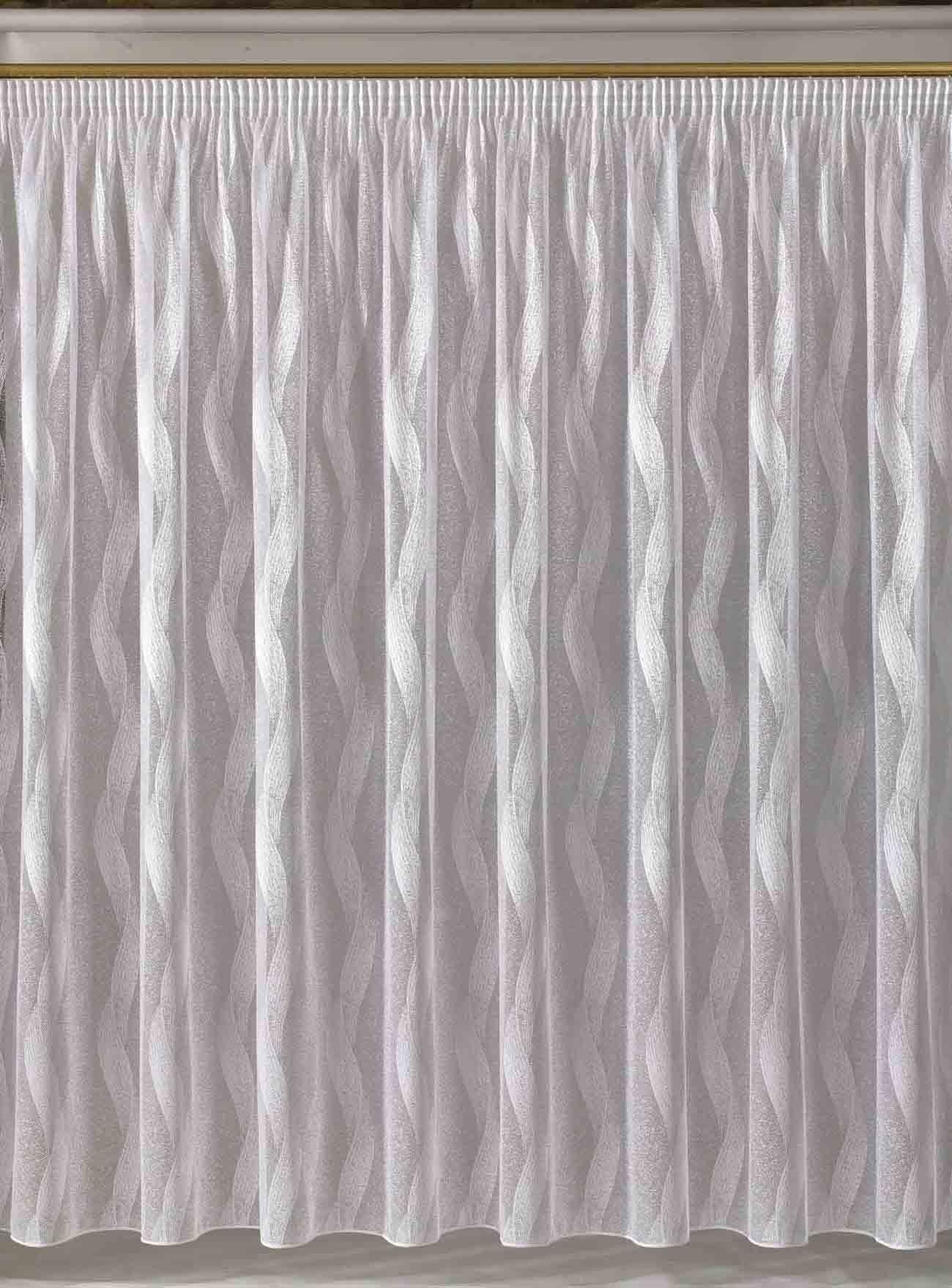 Weiße Jacquard Store Gardine nach Maß "Neapel" – Ansicht 2