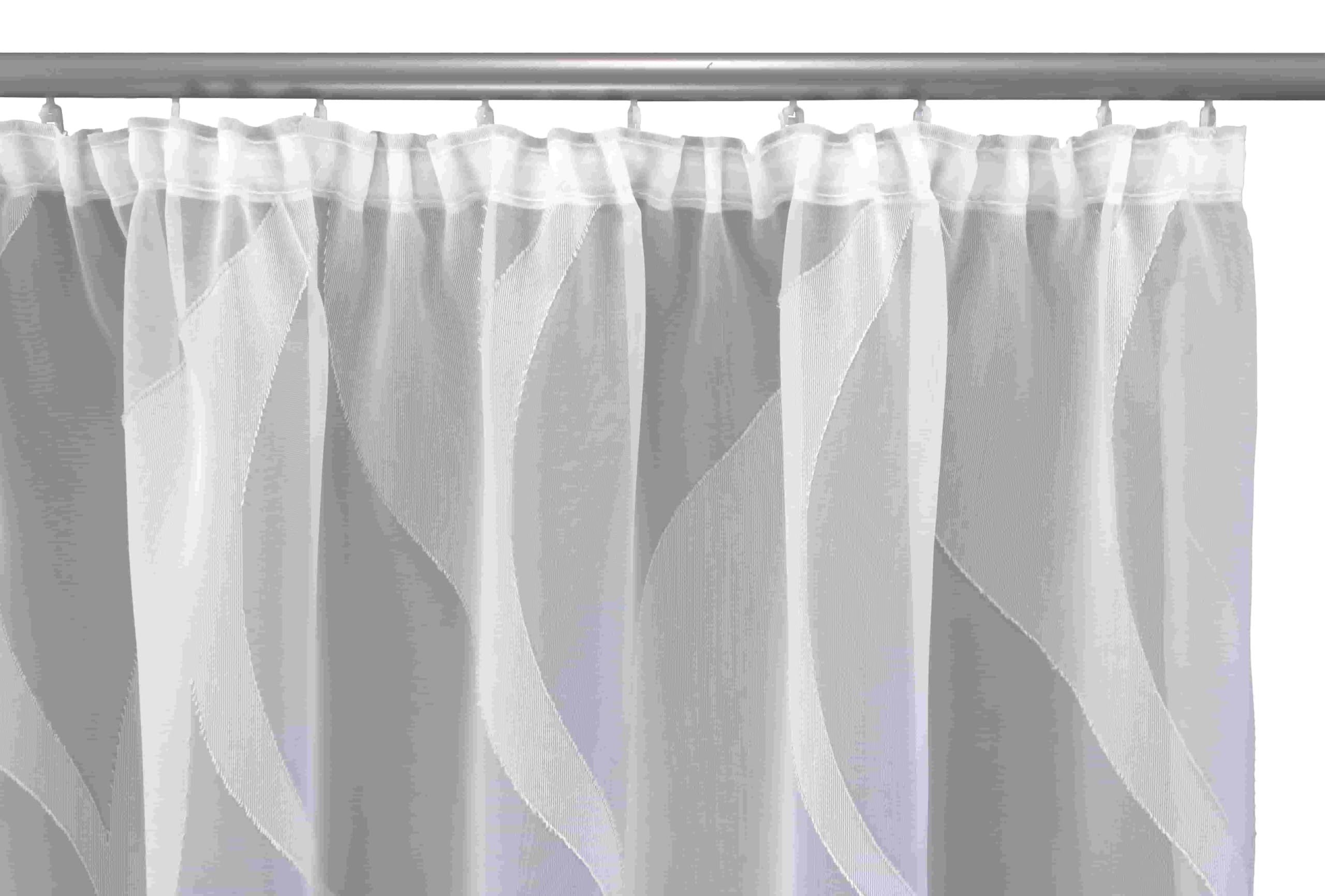 Maßgardine „Welle“ – Zeitloses Wellen-Design & Kräuselband in Weiß