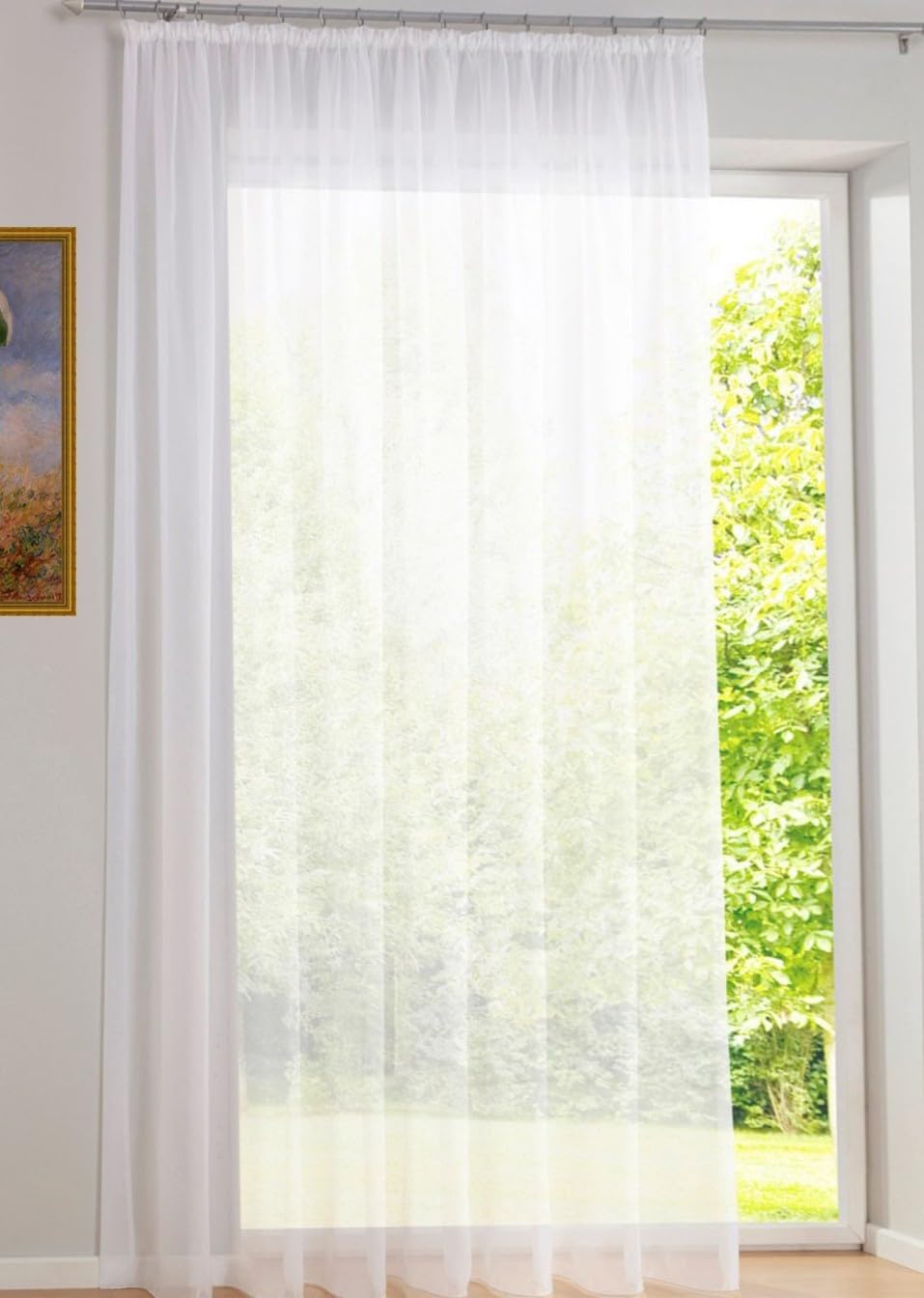 Voile-Gardinen nach Maß, DIN 4102, B1, Kräuselband (1:2) – Ansicht 3