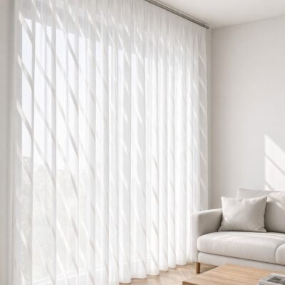 Weiße Gardine nach Maß „Wave“ – Scherli-Voile